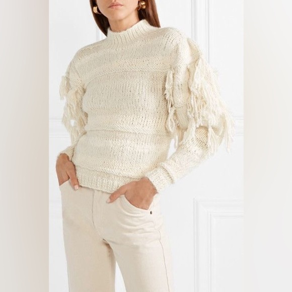 Ulla Johnson Sweaters - Ulla Johnson Delma Fringe Pullover Sweater Cream Ivory Tassel Knit Size P / XS